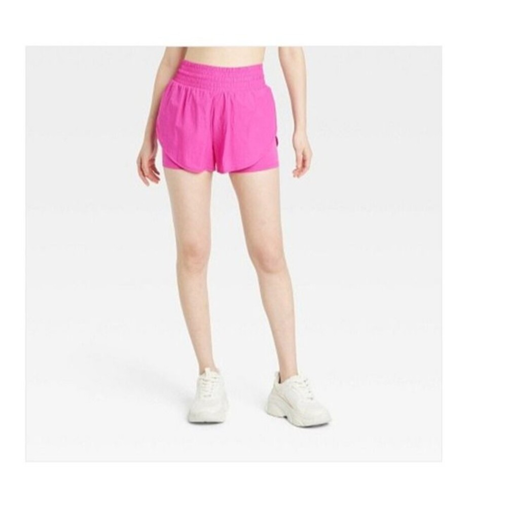 Women's All in Motion Pink Translucent Tulip Shorts XS